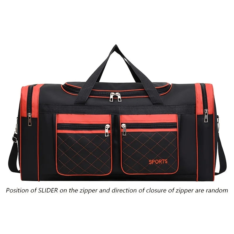 Large Capacity Nylon Travel Duffel Bag with Multiple Pockets