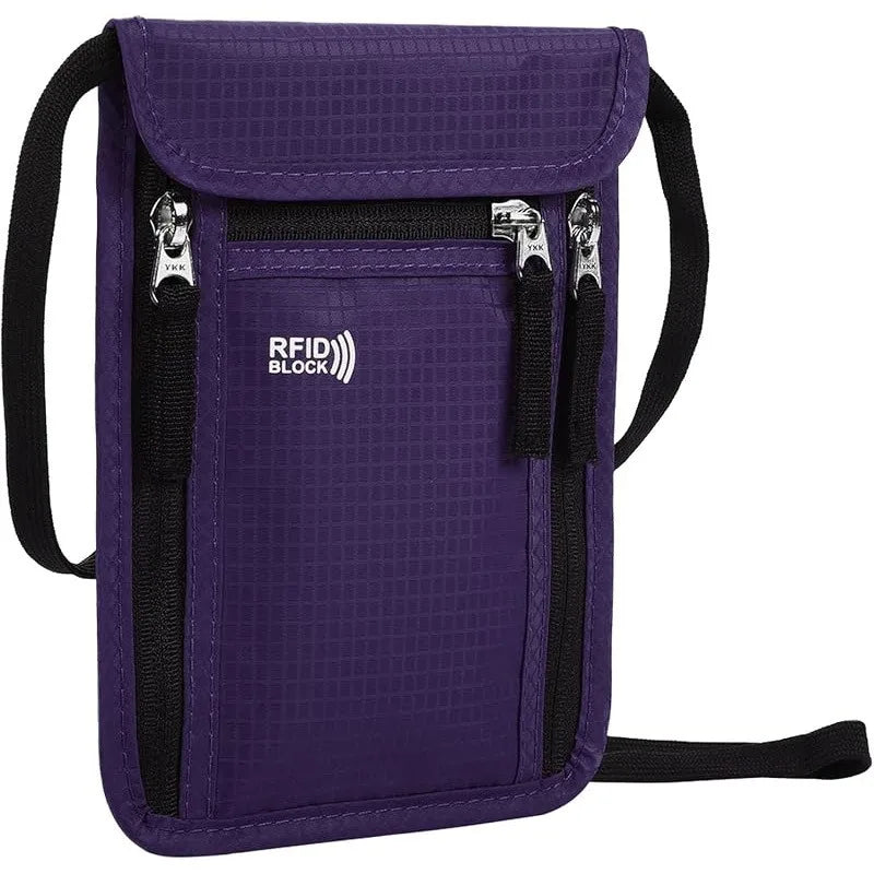 Travel Neck Wallet & Passport Holder โ RFID Blocking Family Organizer Pouch