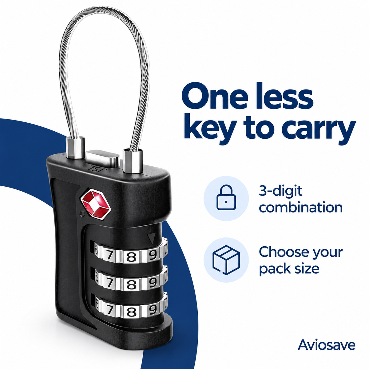 Mini TSA Combination Luggage Lock for Travel Suitcases, Backpacks &amp; Carry-On Bags