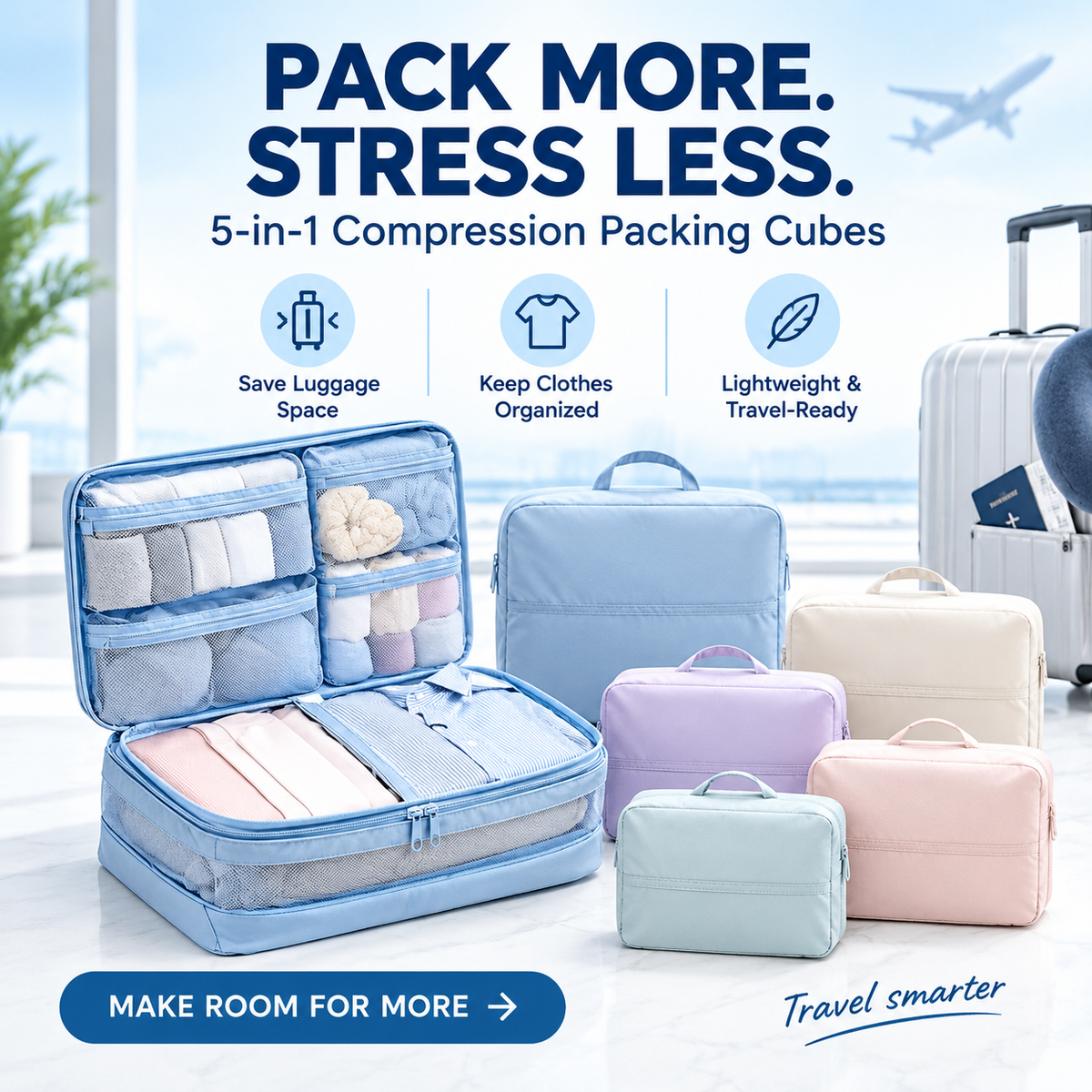 5-in-1 Large Capacity Clothes Compression Storage Bag for Travel