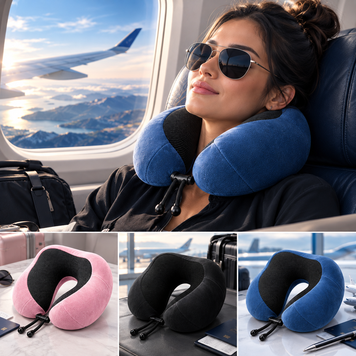 Memory Foam U-Shaped Neck Pillow with Ergonomic Cervical Support