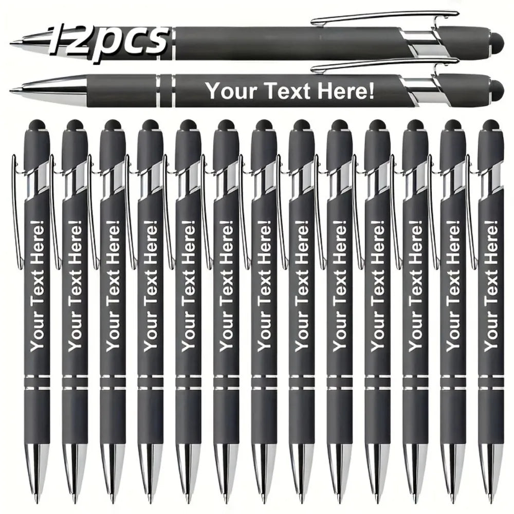 12 Pack Engraved Metal Ballpoint Pens