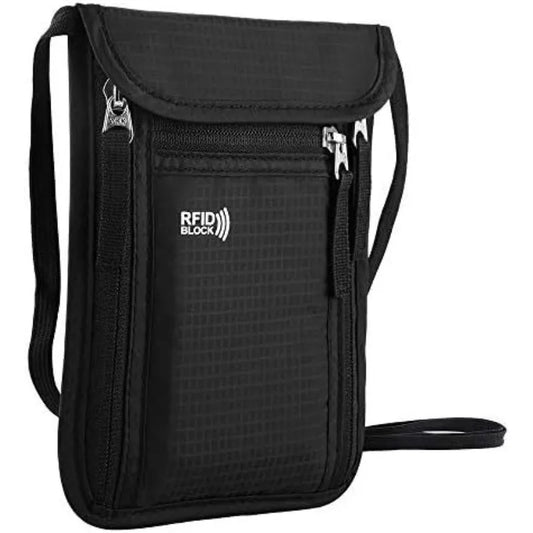 Travel Neck Wallet & Passport Holder – RFID Blocking Family Organizer Pouch
