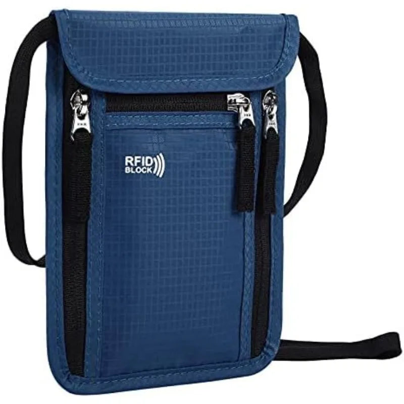 Travel Neck Wallet & Passport Holder – RFID Blocking Family Organizer Pouch