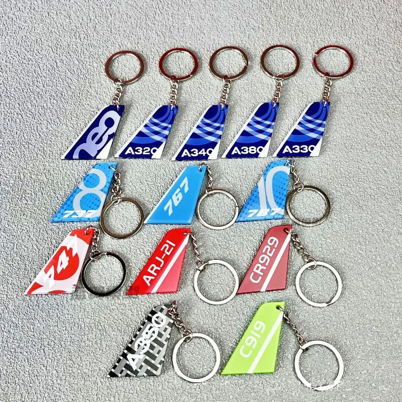 1 Piece Double-Sided Printed Acrylic Airline Pattern Vertical Tail