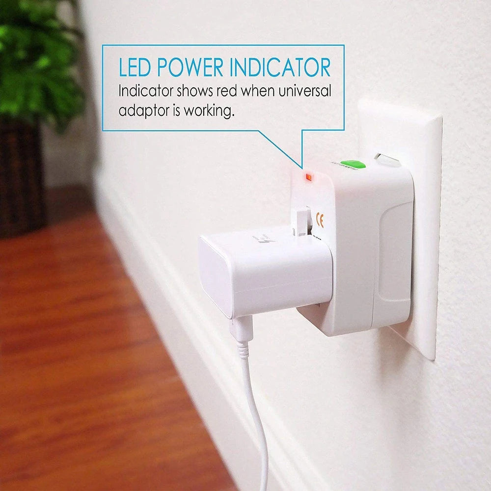International Travel Plug Adapter With 2 USB Type-C Ports
