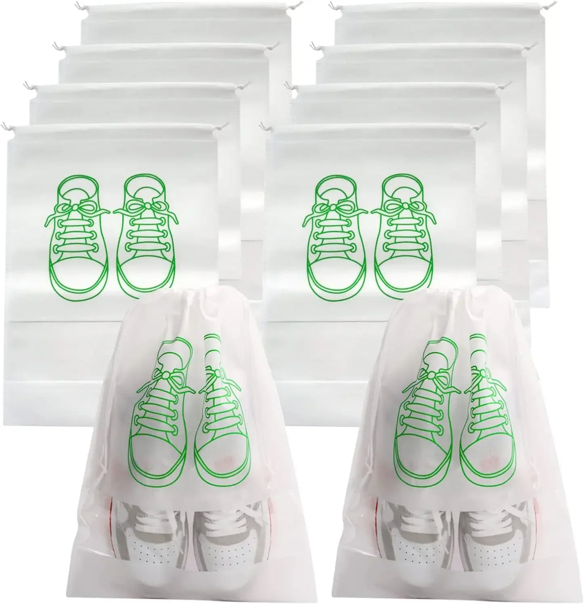 Shoe Storage Bags with Drawstring – Non-Woven Fabric Shoe Organizer for Travel, Luggage & Closet Storage, 5 or 10 Pack