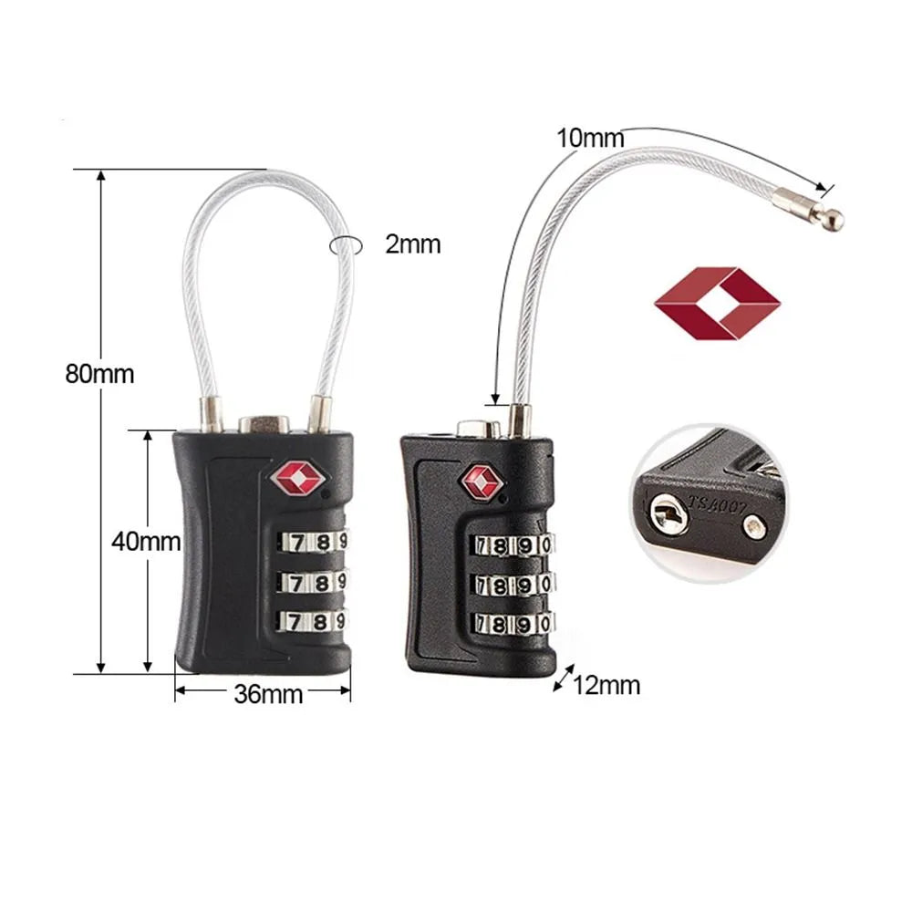 TSA Approved Colorful Combination Luggage Lock – Secure Travel Code Lock for Suitcases and Bags