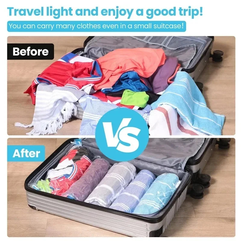 Vacuum Storage Bags for Clothes 50 × 35 cm – Waterproof PVC Space-Saving Travel & Wardrobe Organizer