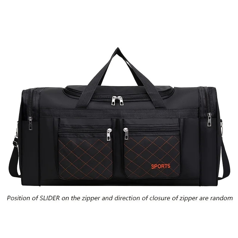 Large Capacity Nylon Travel Duffel Bag with Multiple Pockets