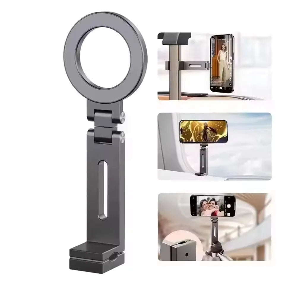 360° Rotation Magnetic Phone Holder for Airplane Tray and Desk