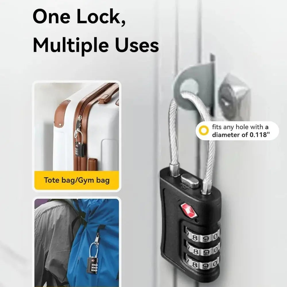 TSA Customs Code Lock for Travel Luggage – 1PC to 5PC Pack