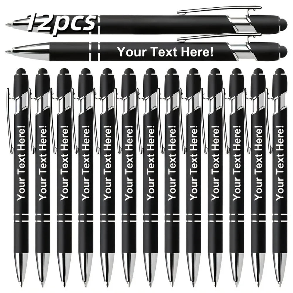 12 Pack Engraved Metal Ballpoint Pens