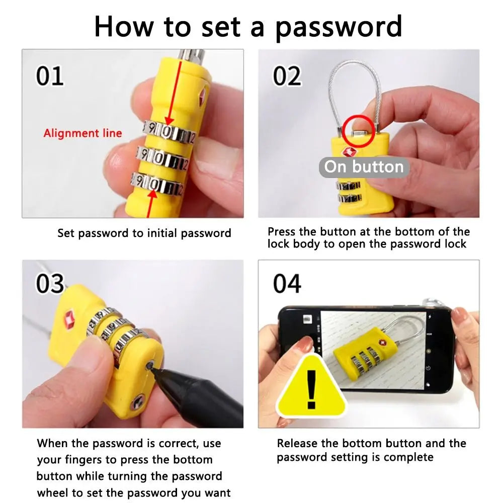 TSA Approved Colorful Combination Luggage Lock – Secure Travel Code Lock for Suitcases and Bags