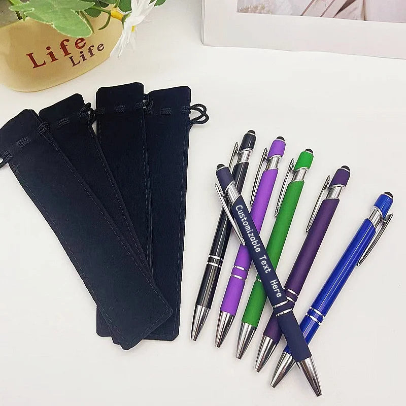 20 Sets Customizable Metal Ballpoint Pens with Pen Bags – Custom Logo Promotional Gift Set