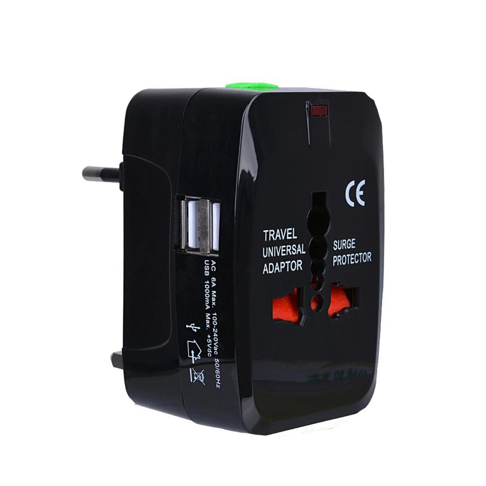 International Travel Plug Adapter With 2 USB Type-C Ports