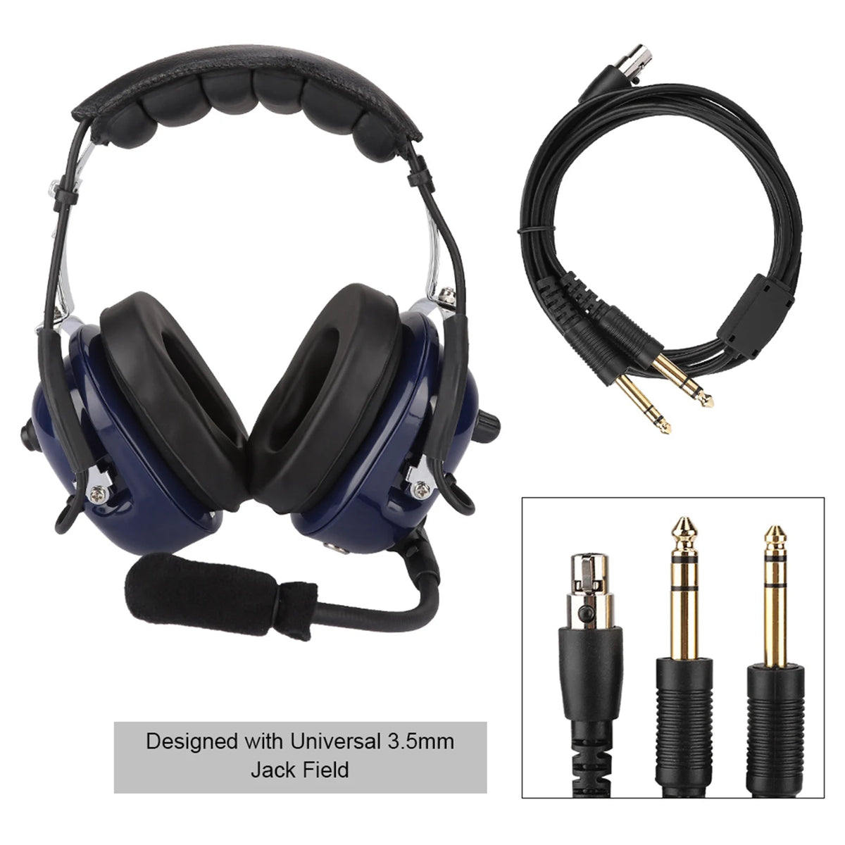 General Aviation Headset Dual Plug Headphones