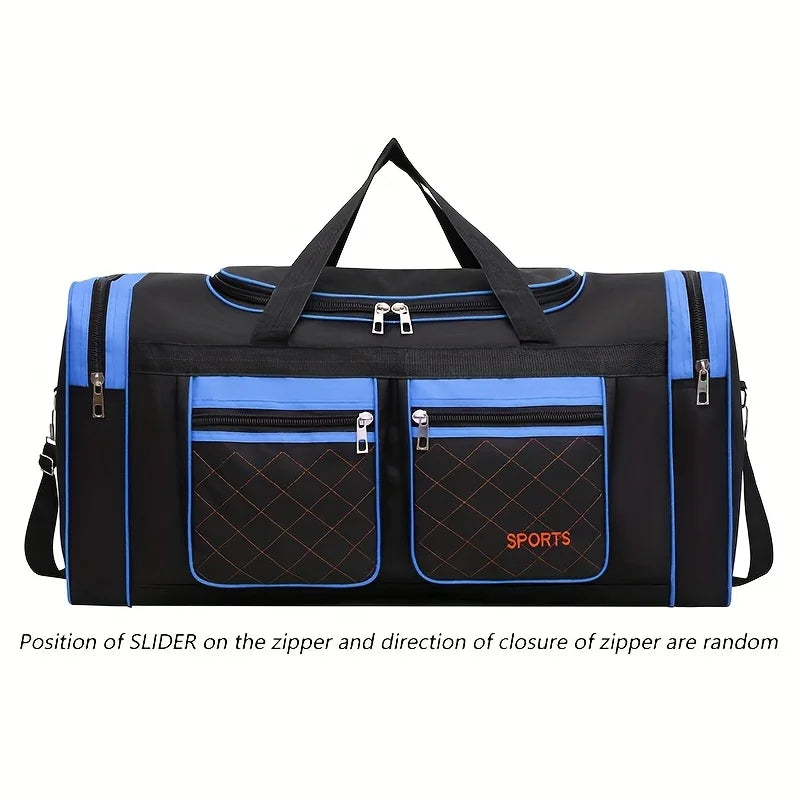 Large Capacity Nylon Travel Duffel Bag with Multiple Pockets