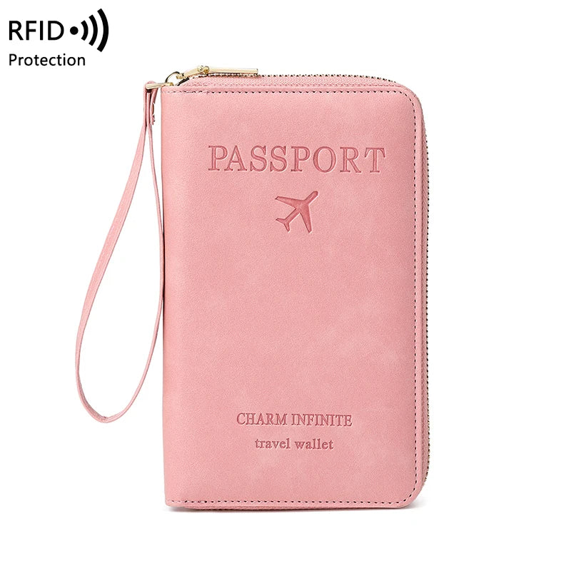 RFID Blocking Passport Holder – Secure Travel Wallet with Zipper for Cards & Documents