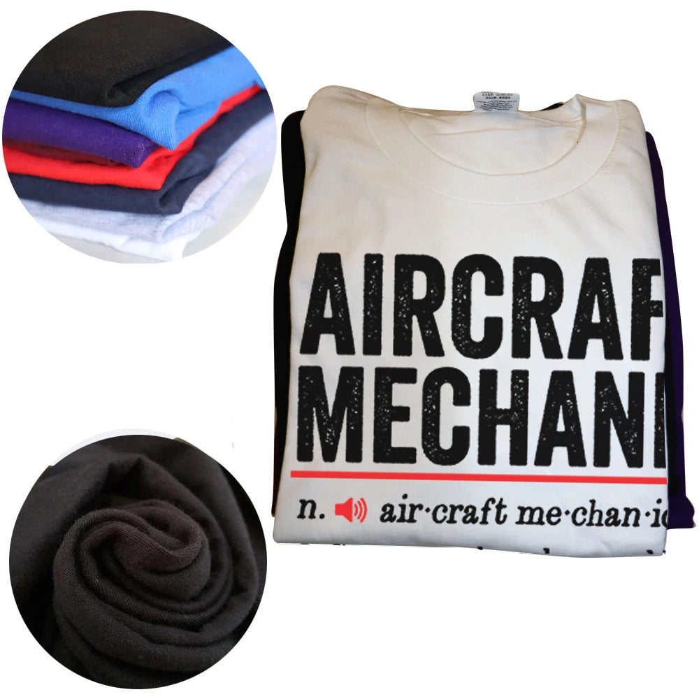 Men's Cotton Short Sleeve O-Neck T-Shirt with Aviation Print